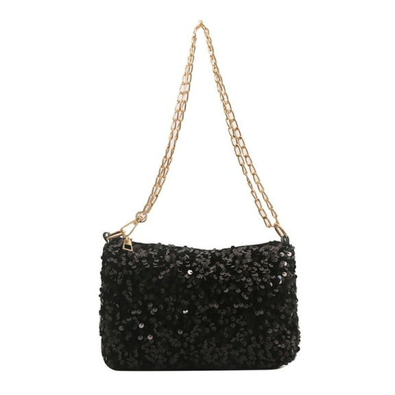 Women Sequins Shoulder Bag Fashion Crossbody Bag Chain Strap Messengers Bag Small Square Bag Evening Bag for