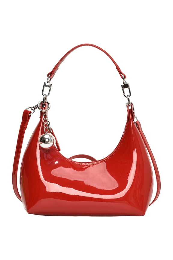 Women Moon Bag Simple Shoulder Bag Underarm Bag Female Crossbody Bag Aesthetic Armpit Bag PU Leather Handbag for Daily