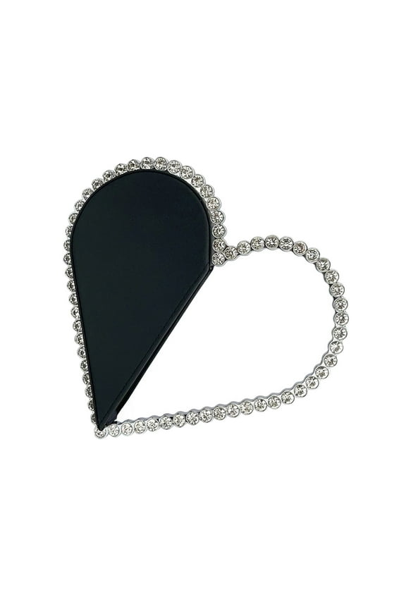 Elegant Heart Shaped Purse With Frame Evening Bag For Wedding Party And Cocktail Event