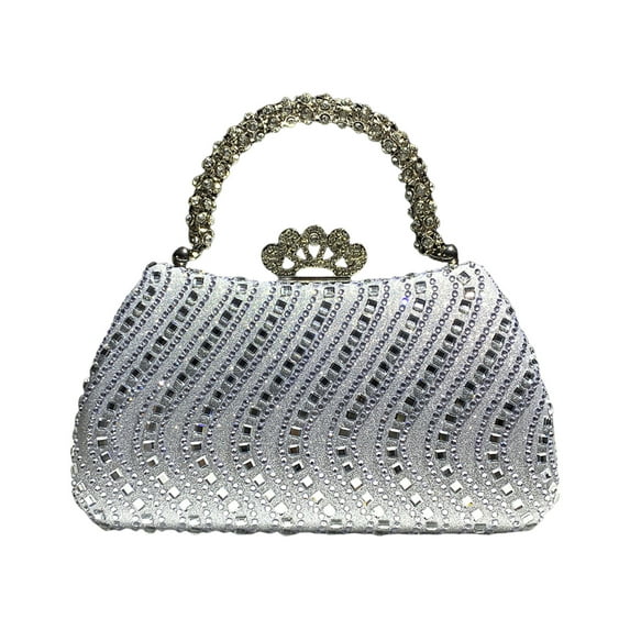 Womens Sparkling Evening Bag Glittering Shoulder Purse Handbag with Chain for Bridal Wedding Party Prom
