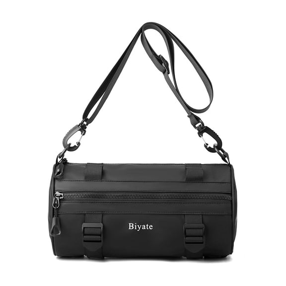 Man Crossbody Bag Round Cylindrical Backpack Nylon Shoulder Bag Fashion Chest Bag Male Rucksack for Daily Travel