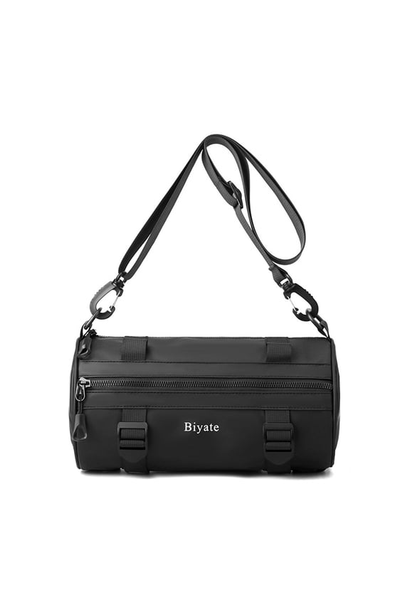 Man Crossbody Bag Round Cylindrical Backpack Nylon Shoulder Bag Fashion Chest Bag Male Rucksack for Daily Travel