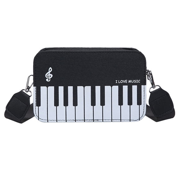 Ladies Stylish Piano Note Handbag Shoulder Purse PU Leather Crossbody Bag For Music Lover And Fashion Enthusiasts