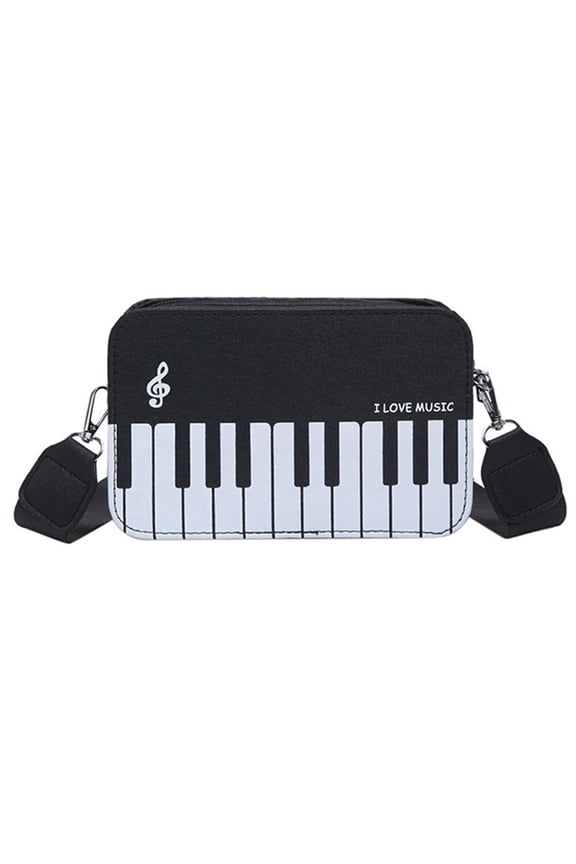 Ladies Stylish Piano Note Handbag Shoulder Purse PU Leather Crossbody Bag For Music Lover And Fashion Enthusiasts