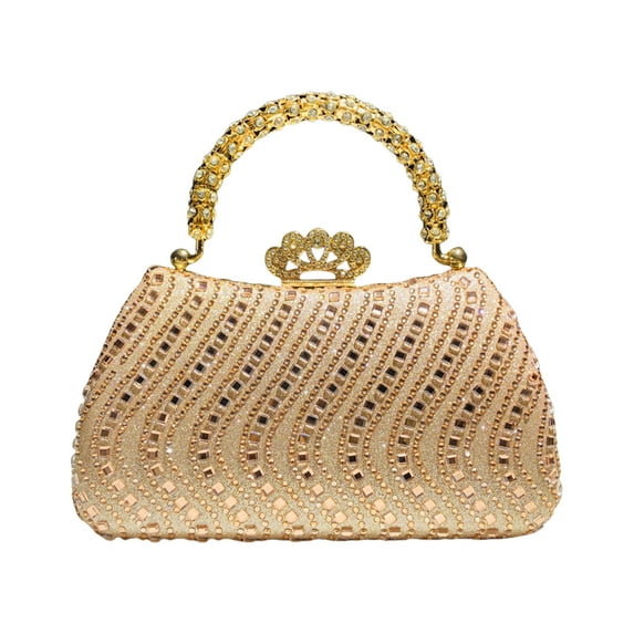 Womens Sparkling Evening Bag Glittering Shoulder Purse Handbag with Chain for Bridal Wedding Party Prom