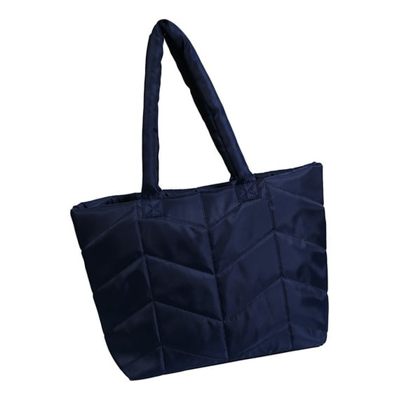 Winter Quilted Shoulder Bag Large Capacity Nylon Padded Nylon Underarm Purse Casual Handbag for Women