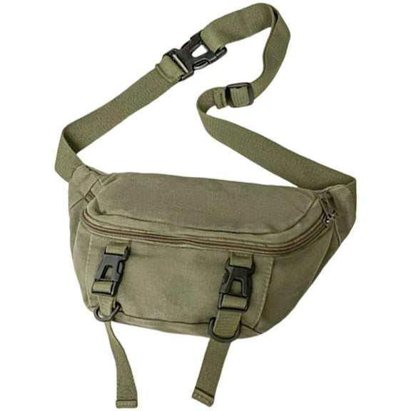 Japanese Canvas Crossbody Purse Chest Bag For Men And Women Versatile Black Shoulder Pack Adjustable Strap