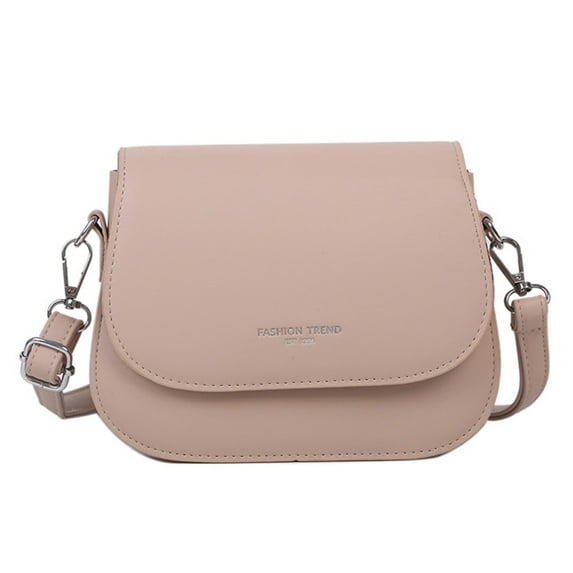 Fashionable Faux Leather Crossbody Bag for Women Candy Color Flap Covers Small Satchel with Adjustable Shoulder Strap