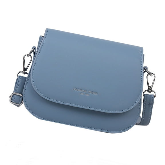 Fashionable Faux Leather Crossbody Bag for Women Candy Color Flap Covers Small Satchel with Adjustable Shoulder Strap