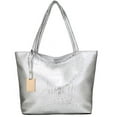 thumbnail image 1 of Fashion Women Sparkly Metallic PU Leather Big Shoulder Bag Casual Vintage Pattern Large Capacity Handbag Purse, 1 of 2