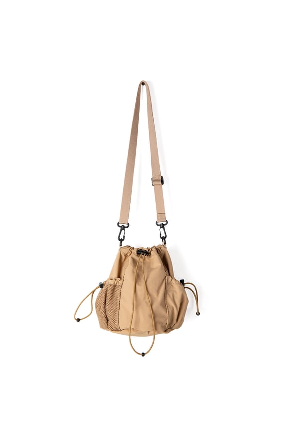 Casual Nylon Bucket Bag With Drawstring Pleats Shoulder Pack Adjustable Strap Satchel Crossbody Purse For Women