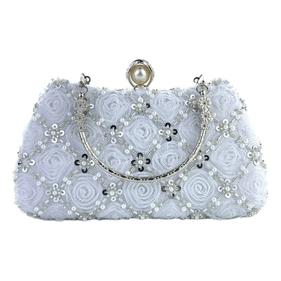 Women Evening Clutches Bag Sequins Clutches Purse Evening Handbag Fashion Bridal Purse Evening Bag for Party and Wedding