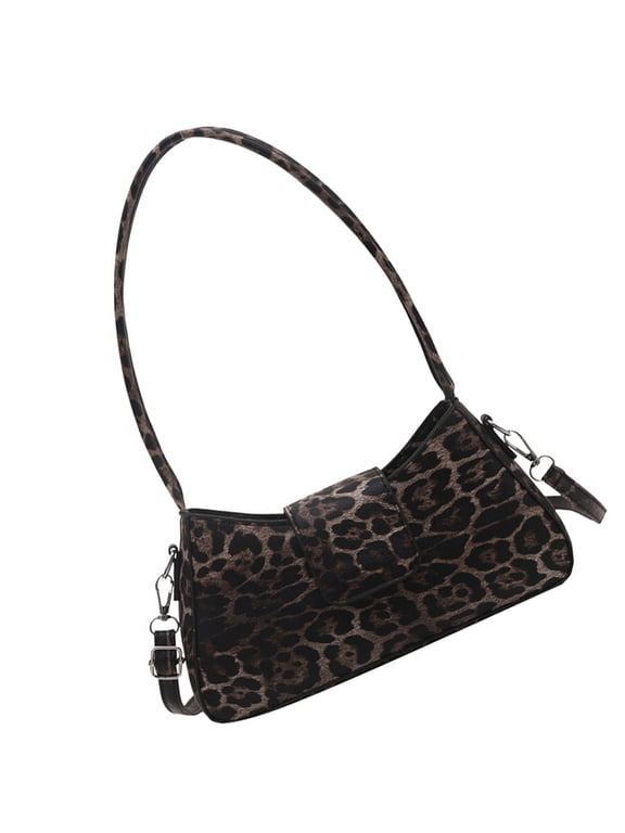 Leopards Print Shoulder Bag PU Leather Crossbody Purse for Women Fashionable and Stylish Handbag with Adjustable Strap