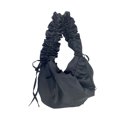thumbnail image 1 of Shoulder Bag Canvas Solid Color Office Worker Crossbody Satchel Purse With Ruffle Drawstring Designs For Everyday Use, 1 of 2