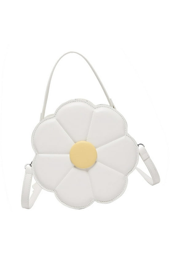 Trendy Flower Shaped PU Leather Crossbody Bag With Adjustable Strap Shoulder Purse Satchel For Women And Girls