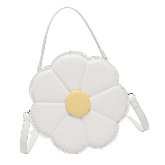 Trendy Flower Shaped PU Leather Crossbody Bag With Adjustable Strap Shoulder Purse Satchel For Women And Girls