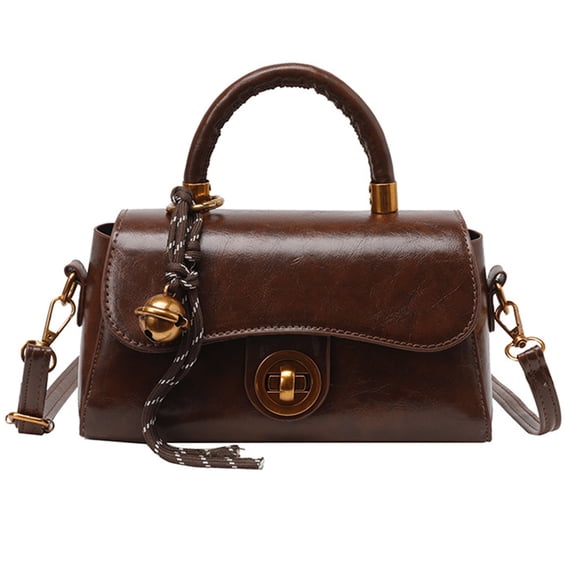 Vintage Styles Commuters Handbag PU Leather Shoulder Purse Small Square Crossbody Bag for Everyday Use and Travel
