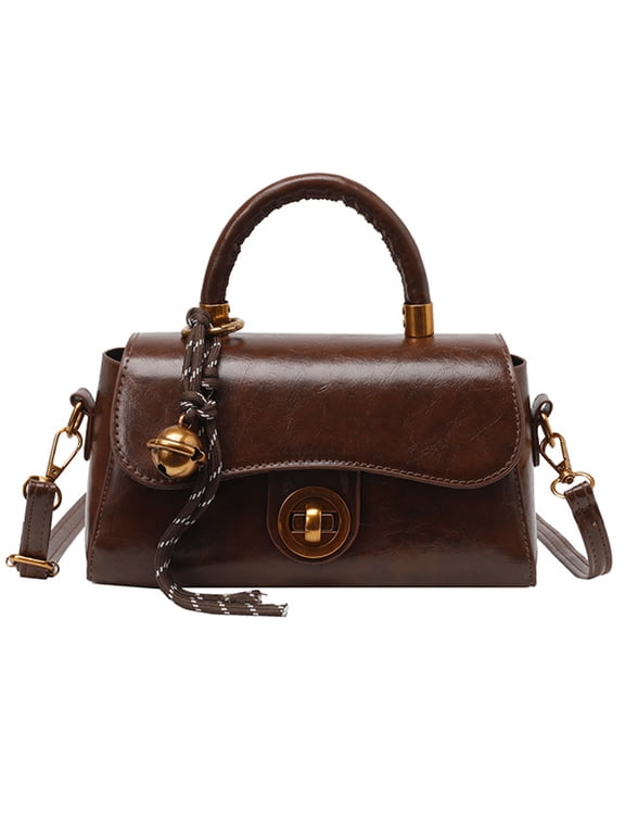 Vintage Styles Commuters Handbag PU Leather Shoulder Purse Small Square Crossbody Bag for Everyday Use and Travel