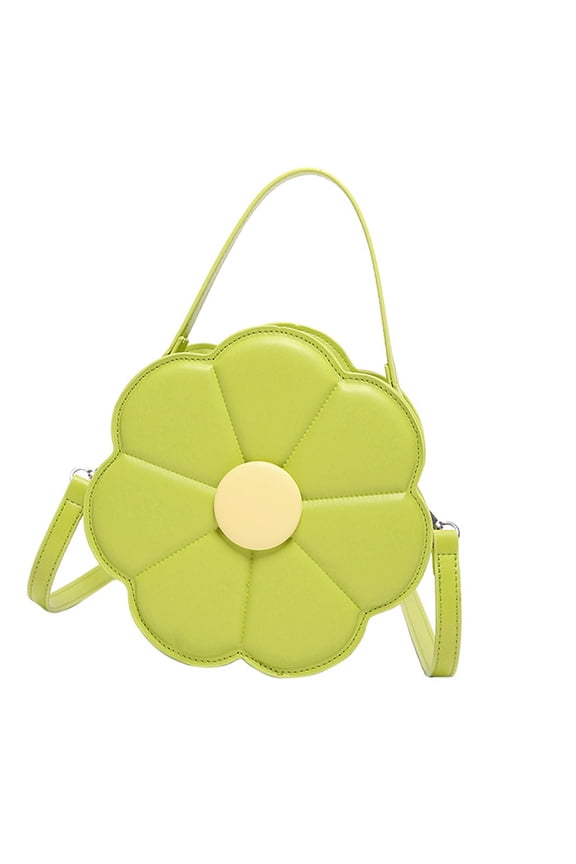 Trendy Flower Shaped PU Leather Crossbody Bag With Adjustable Strap Shoulder Purse Satchel For Women And Girls