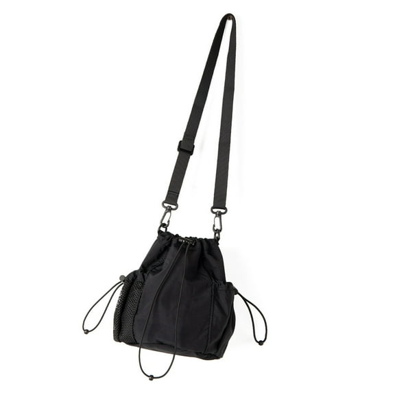 Casual Nylon Bucket Bag With Drawstring Pleats Shoulder Pack Adjustable Strap Satchel Crossbody Purse For Women