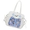 thumbnail image 1 of Japanese School Girl PU Leather Itabag Large Capacity Clear Window Shoulder Bag Anime Pin Display Crossbody Handbag, 1 of 2