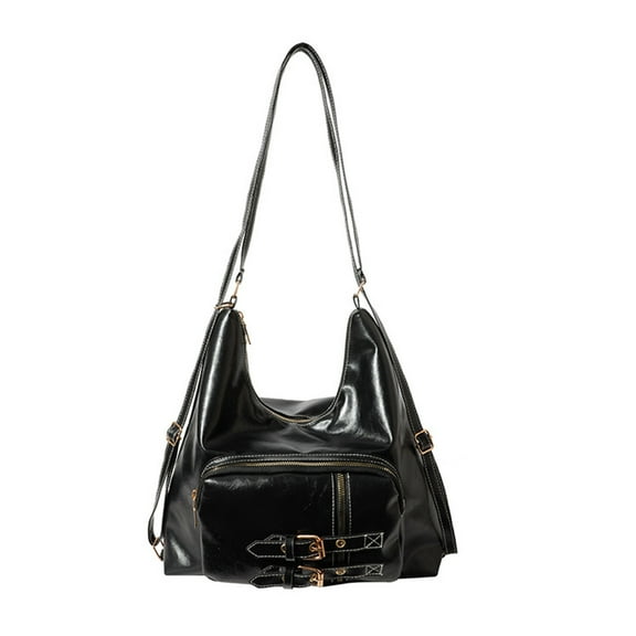 Soft PU Leather Shoulder Bag for Women Stylish School Bag Casual Crossbody Purse Underarm Handbag with Adjustable Strap