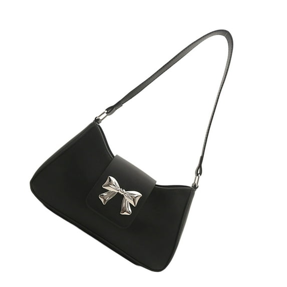 Elegant Shoulder Bag for Women PU Leather Evening Purses Trendy Armpit Bags Bows Underarm Purse Office Handbag