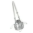 thumbnail image 1 of Casual Nylon Bucket Bag With Drawstring Pleats Shoulder Pack Adjustable Strap Satchel Crossbody Purse For Women, 1 of 2