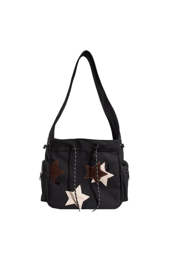 2024 Bag Canvas Star Bag School Bag Large Capacity Crossbody Shoulder Bag for Teens Versatile Vintage Bag