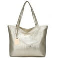 thumbnail image 1 of Fashion Women Sparkly Metallic PU Leather Big Shoulder Bag Casual Vintage Pattern Large Capacity Handbag Purse, 1 of 2