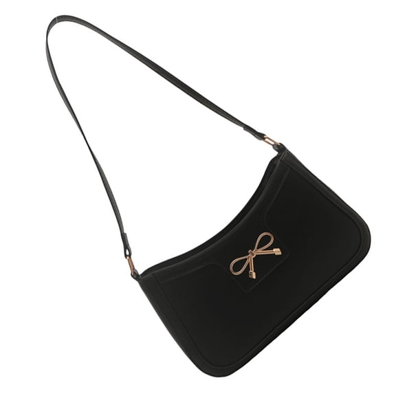 Women Shoulder Bag Bows Handbag All-matching Underarm Bag Autumn Winter Armpit Bag Trendy Purse Simple Commuting Bag