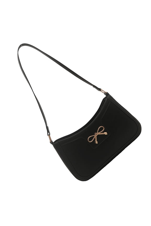 Women Shoulder Bag Bows Handbag All-matching Underarm Bag Autumn Winter Armpit Bag Trendy Purse Simple Commuting Bag