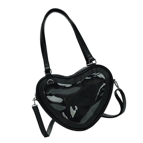 Japanese School Girl Heart Shape Itabag Large Capacity Clear Window Shoulder Bag Anime Pin Display Crossbody Handbag