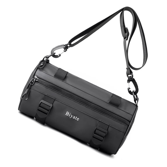 Man Crossbody Bag Round Cylindrical Backpack Nylon Shoulder Bag Fashion Chest Bag Male Rucksack for Daily Travel