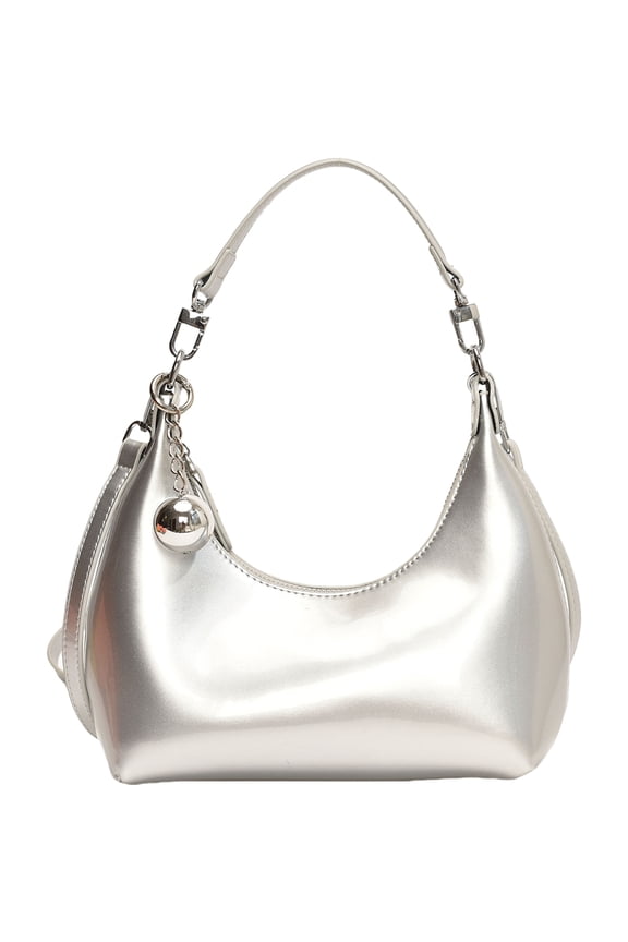 Women Moon Bag Simple Shoulder Bag Underarm Bag Female Crossbody Bag Aesthetic Armpit Bag PU Leather Handbag for Daily