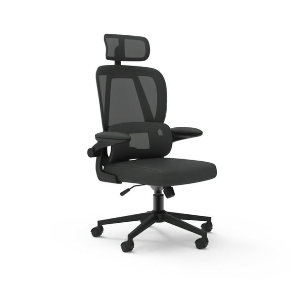 Fohfurniture Ergonomic Mesh Office Chair with Adjustable Head, High Back Desk Chair with Swivel and Tilt Function, Armrest and Lumbar Support Computer Executive Desk Chair