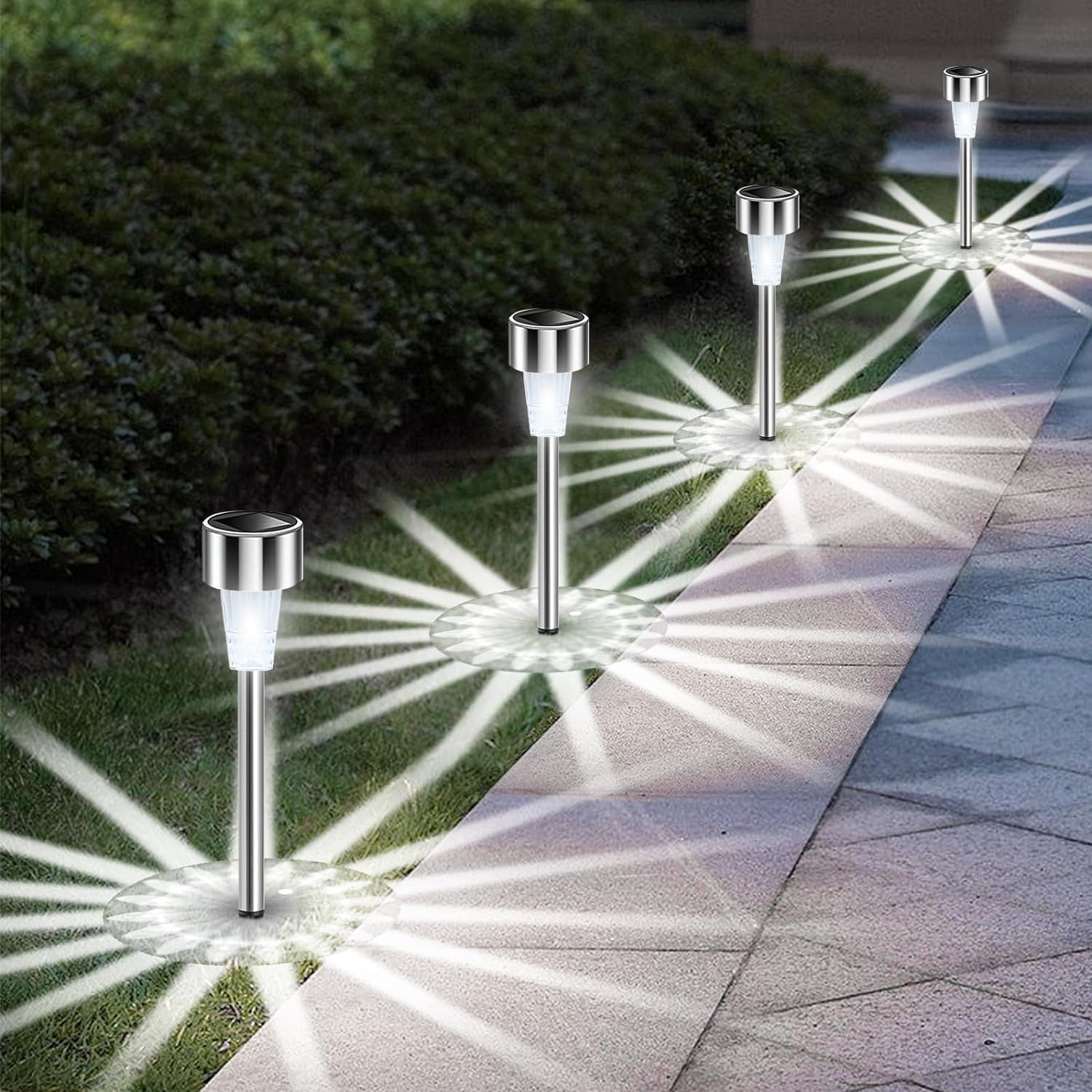 Solar Lights Outdoor 12 Pack Solar Pathway Lights - Color Changing