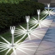 Fohil 12 Pack Solar Garden Lights, Solar LED Pathway Landscape Lighting Lights Outdoor Waterproof, Solar Powered Outdoor Lights for Outside Walkway Yard Driveway Lawn Patio Decor