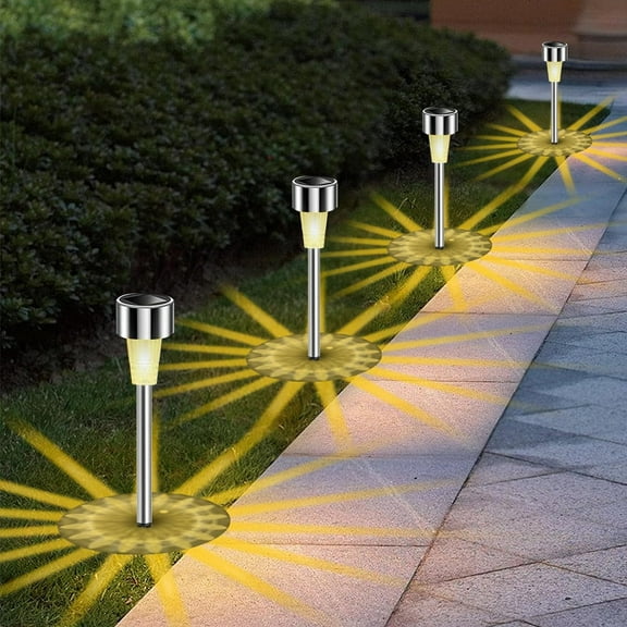 Fohil 12 Pack Solar LED Pathway Landscape Lighting ,Lights Outdoor Waterproof, Solar Powered Outdoor Lights for Outside Walkway Lawn Decor