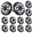 Fohil 12 Pack Solar OIF8 Ground Lights Outdoor,12 LEDs Solar Disk