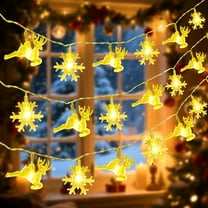 Fohil Christmas String Lights 19.7ft 40 LED Snowflake Reindeer Fairy Lights Holiday Christmas Decoration Indoor Outdoor Party Home Decor 8 Mode