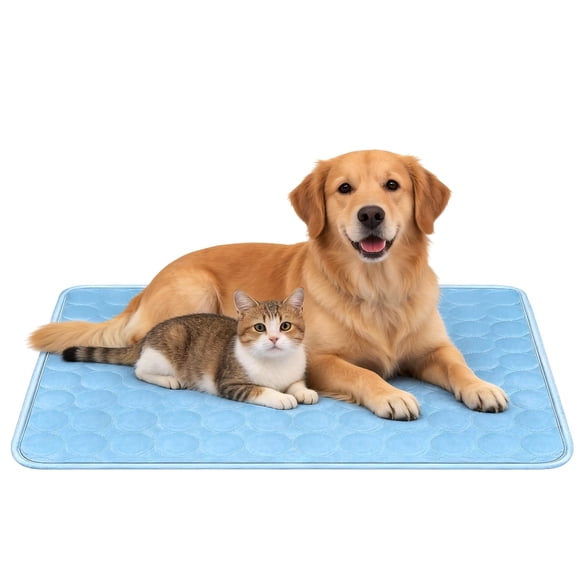 Fohil Dog Cooling Mat,Summer Cooling Mat & Sleeping Pad for Crate, Bed, Indoor & Outdoor Floor, Car Seats,22" x 27",Blue