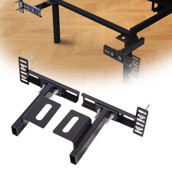 Fohil Headboard Brackets Adjustable,Universal Metal Bracket for Bed Frame Headboard Wall Mounting Brackets with Footboard Extension Kit (Black)