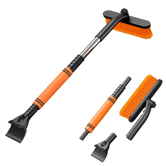 Fohil Ice Scrapers for Car Windshield, Ice Scraper with Snow Brush, Extendable from 21" to 26", Window Snow Removal