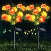 Fohil Solar Garden Flower Lights,2 Pack Outdoor Waterproof 10-Head Hydrangea LED Lights,Solar Powered Decor for Garden Path Yard
