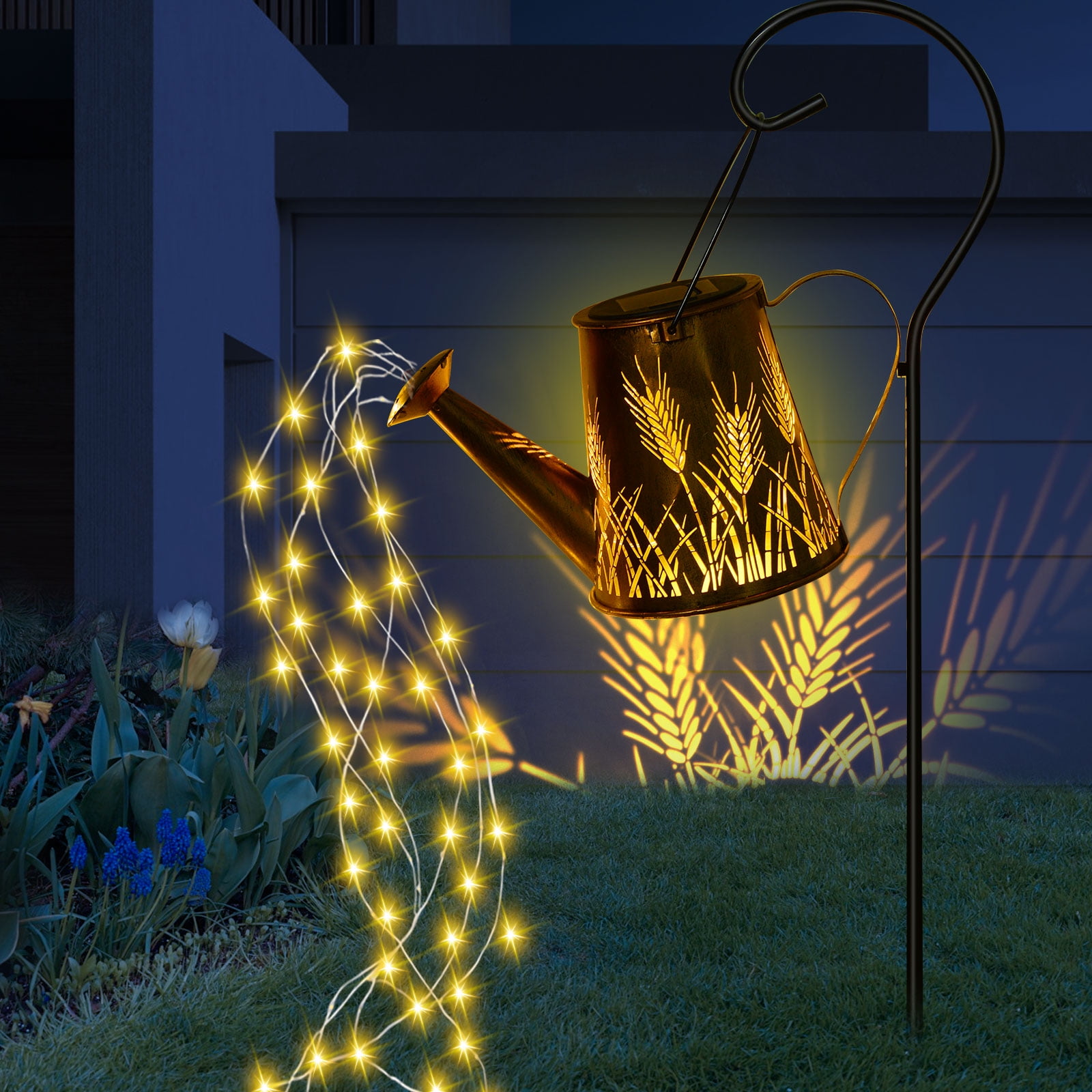 Solar Watering Can Light Hanging Waterfall Lamp Waterproof Outdoor Garden Decoration Yard Porch Lawn Pathway Landscape Lights