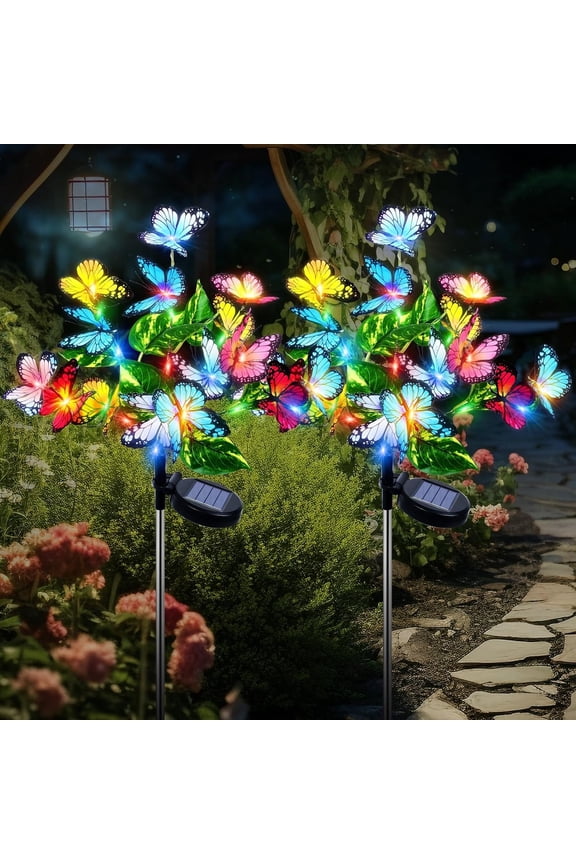 Waterproof LED Solar Butterfly Lights, (2 Pack)