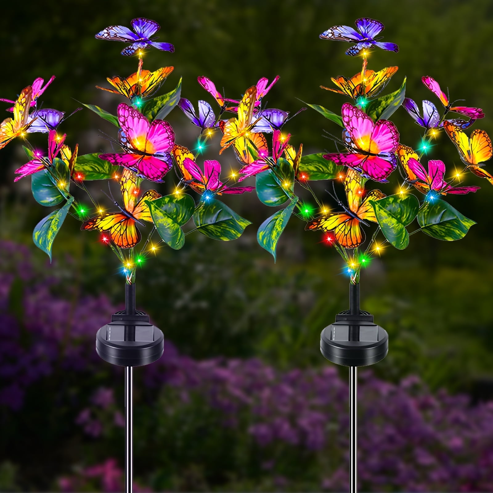 Fohil Waterproof LED Solar Butterfly Lights, (2 Pack)
