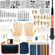 Fohil Wood Burning Kit for Adults with Gloves, 130pcs Wood Burning Pen Tool Set for Embossing Carving Soldering,Beginners
