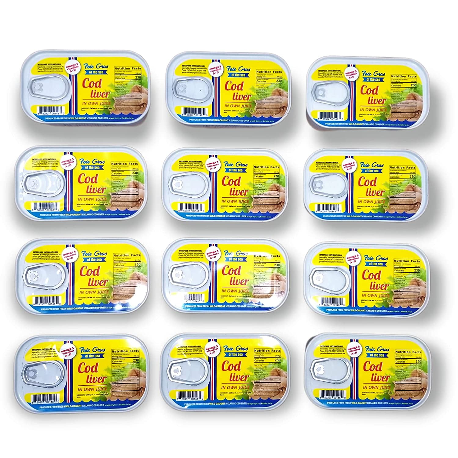 Foie Gras of the Sea Canned Cod Liver In Own Oil 4.3oz Natural Source